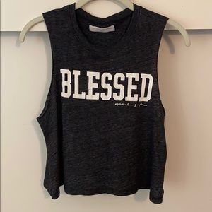 Spiritual Gangster cropped muscle “Blessed” tank